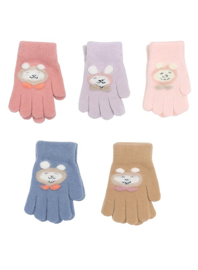 NAT Winter Warm Soft Gloves for 5-8 Year Boys & Girls | Cute Cartoon Design | Unisex Kids Gloves | Pack of 1 (Assorted Color) - Image 1